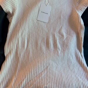 Everlane Ribbed Knit Tee in Bone